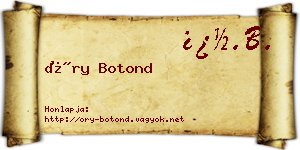 Őry Botond névjegykártya