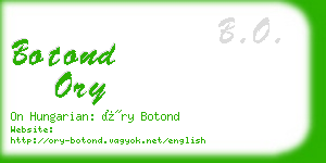 botond ory business card